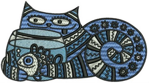 All cats like fish machine embroidery design