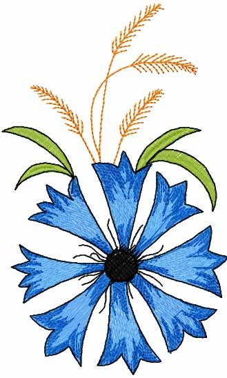 Cornflower free embroidery design