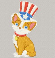 Happy cat embroidery design