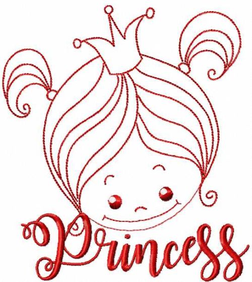 Cute little princess free embroidery design 2