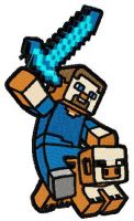 Minecraft warrior 2 embroidery design