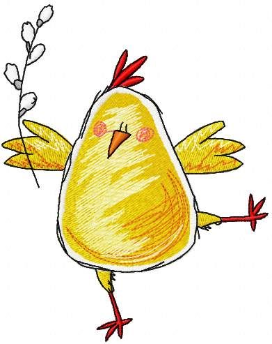 Easter chicken embroidery design 3