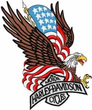 Harley Davidson patriotic logo 5 embroidery design