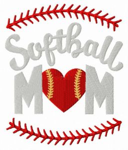 Softball mom embroidery design