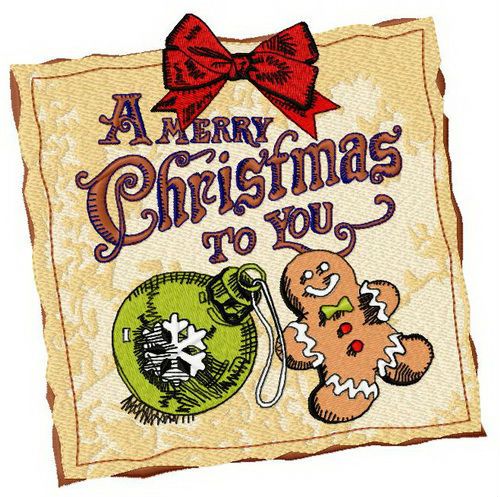 A Merry Christmas to you machine embroidery design
