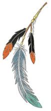 Three feather decoration embroidery design