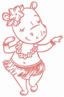 Hula dance embroidery design