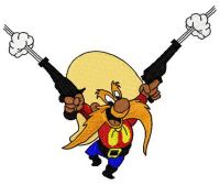 Yosemite Sam with guns embroidery design