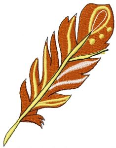 Orange feather 2 embroidery design