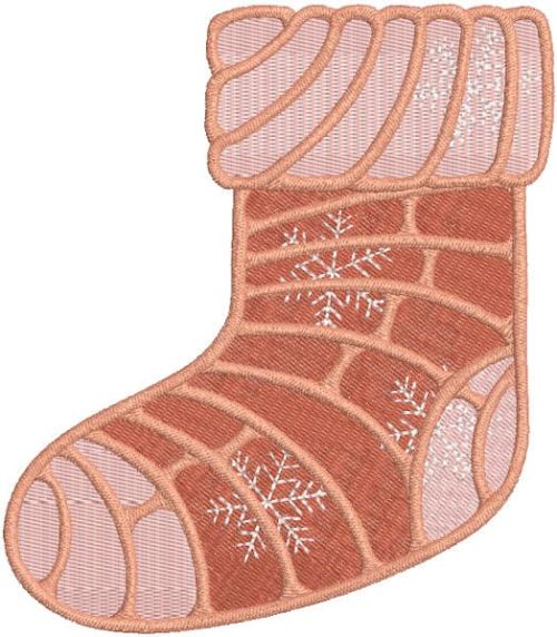 Christmas sock marshmallow embroidery design