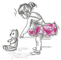 Wait for me here embroidery design