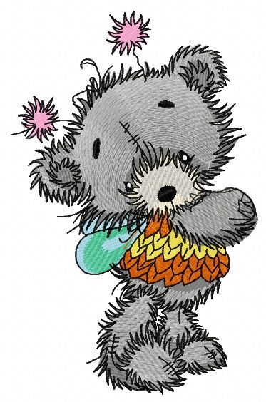 Teddy bear fairy 4 machine embroidery design