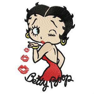 Betty Boop - I love you! embroidery design