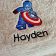 Towel with Lego Captain America embroidery design