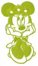 Minnie thinking embroidery design