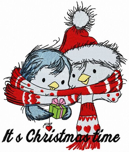 Penguin's Christmas time 5 machine embroidery design