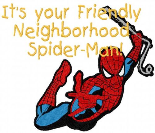 Neighborhood Spider Man embroidery design