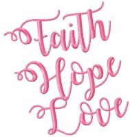 Faith hope love free machine embroidery design