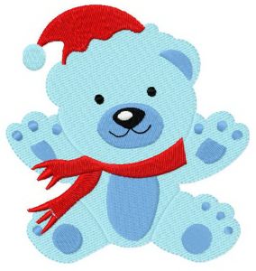 Blue bear embroidery design