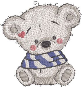 Teddy warm time embroidery design