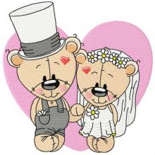 Plush bride and groom