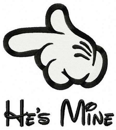 He's mine Mickey mouse mickey hand machine embroidery design
