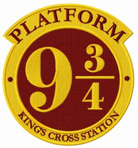 Kings Cross 9¾ embroidery design