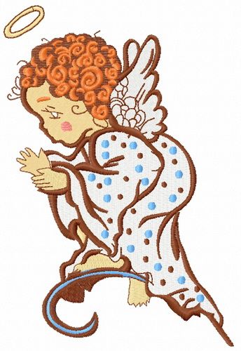 Angel with Christmas candle 2 machine embroidery design