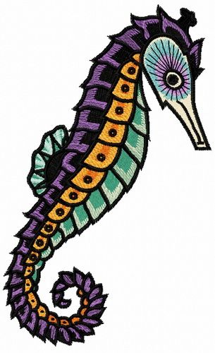Sea horse 5 machine embroidery design