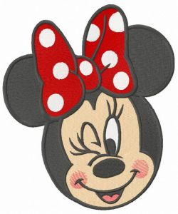 Minnie winks embroidery design