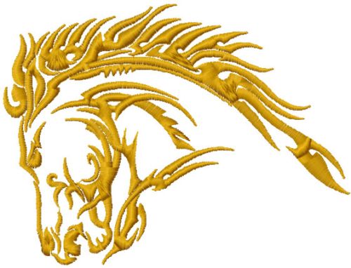Horse tribal free embroidery design 15