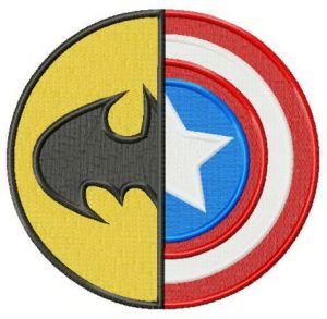Batman or Captain America embroidery design