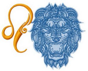 Zodiac sign Leo 4 embroidery design