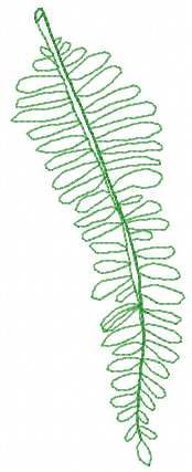 green contour leaf free embroidery design