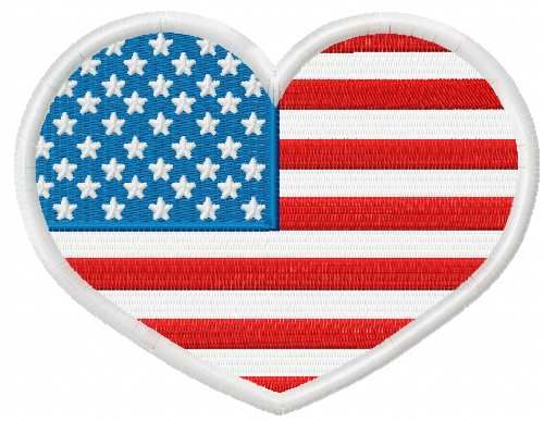 American heart embroidery design 5