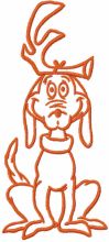 Max dog one colored embroidery design