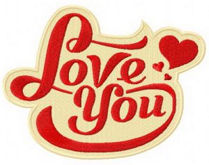 Love you 2 embroidery design
