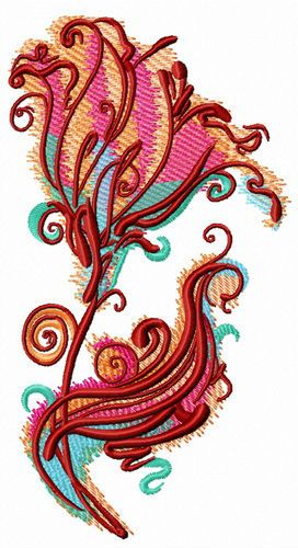 Imaginary flower machine embroidery design