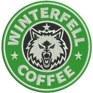 Winterfell coffee embroidery design