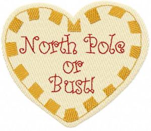 North pole or bust embroidery design