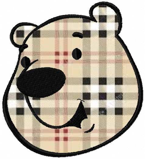 Polar bear face applique free embroidery design