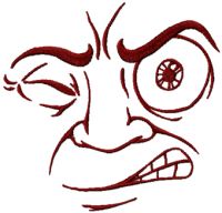 Emotion face embroidery design