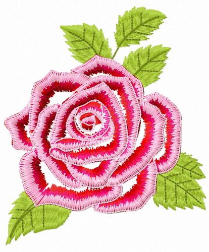 Gorgeous rose flower embroidery design