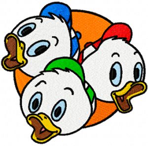 Friends ducks embroidery design