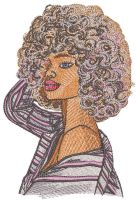 Woman after shower embroidery design