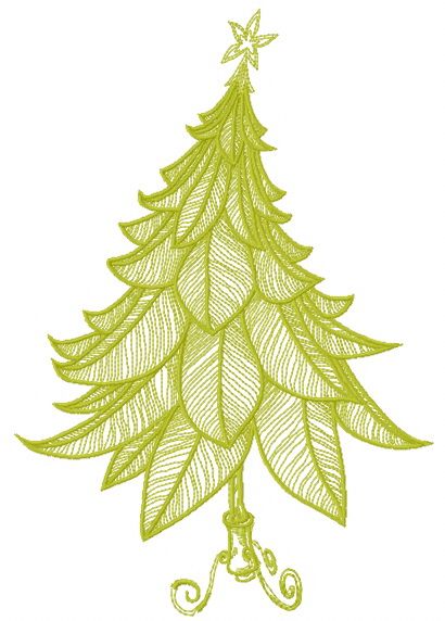 Funny Christmas tree 2 machine embroidery design