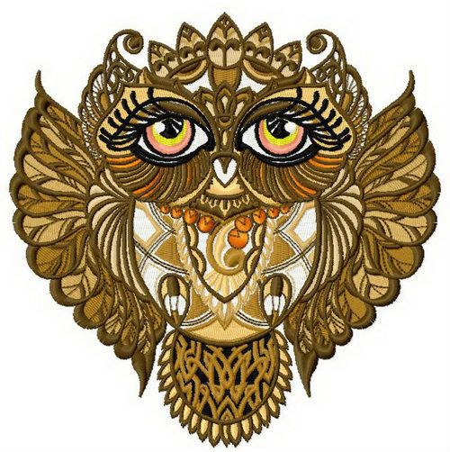 Owl granny machine embroidery design