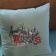 Cushion with London sketch embroidery design