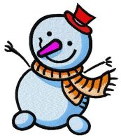Happy snowman 4 embroidery design
