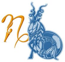 Zodiac sign Сapricorn 4 embroidery design